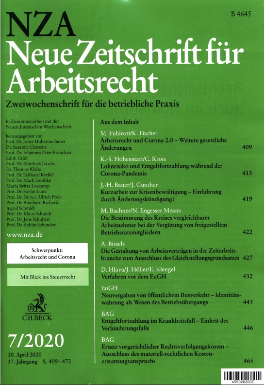 Neue Zeitschrift für Arbeitsrecht (NZA)